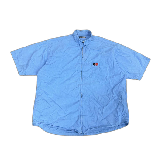 Balenciaga Short Sleeve Zip Button-Up Shirt
