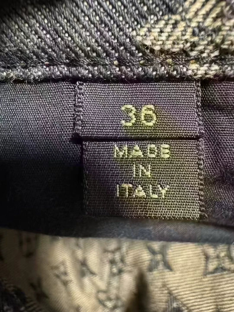 Louis Vuitton Monogram Print Denim Jeans-yf