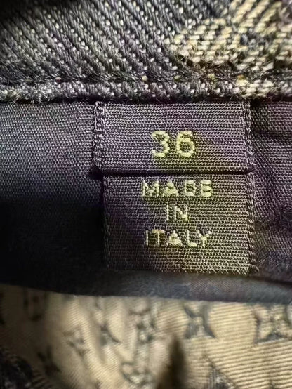 Louis Vuitton Monogram Print Denim Jeans-yf