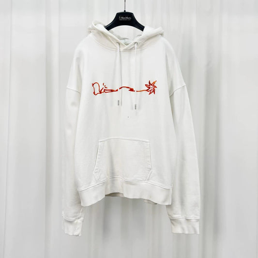 Dior Travis Scott Embroidered White Hoodie-yf