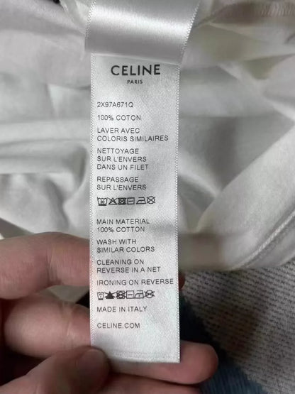 Celine Paris Black and White Short Sleeve Shirt