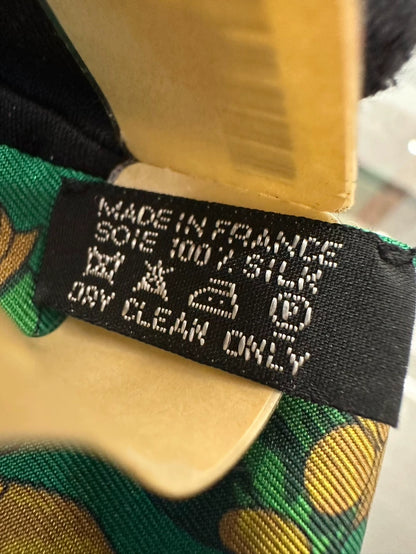 Hermes Colorful Twilly Ribbon Green Hat