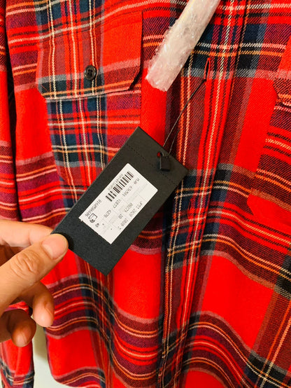 Saint Laurent Embroidered Flannel Shirt