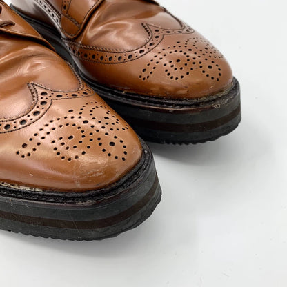 Prada Brown Baroque Lace-Up Thick Sole Shoes