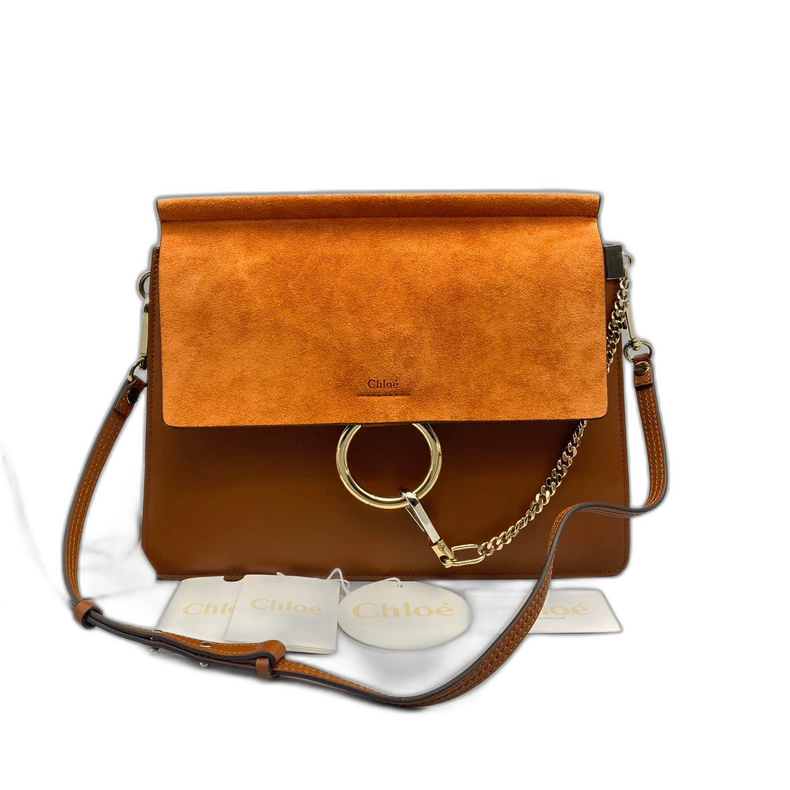 Chloe Suede Leather Round Ring Bag