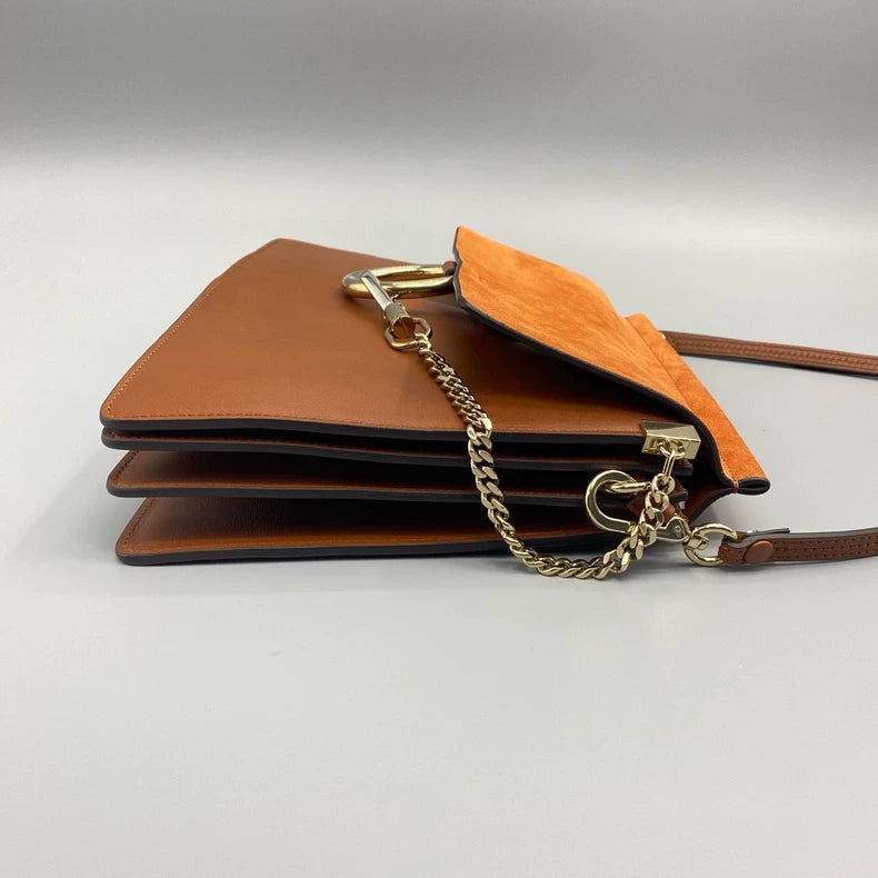 Chloe Suede Leather Round Ring Bag