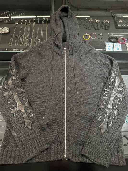 Chrome Hearts Cross Zip Hooded Sweater-yf