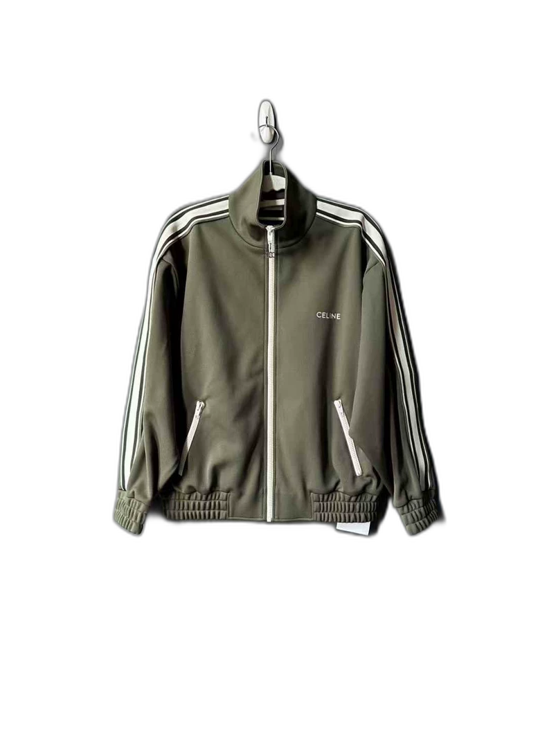 Celine Khaki Green Jacket with Stripes