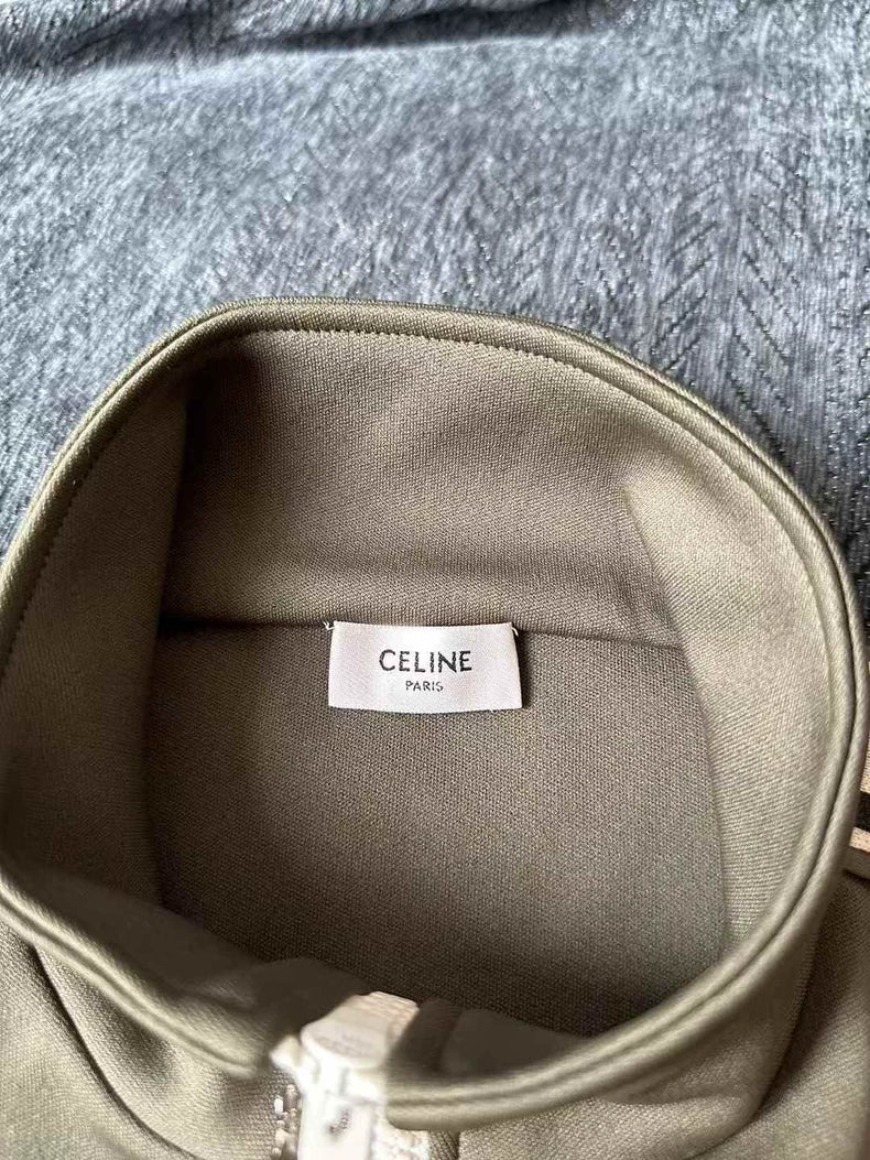 Celine Khaki Green Jacket with Stripes
