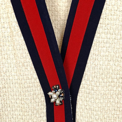 Gucci Beige V-Neck Long Sleeve Cardigan