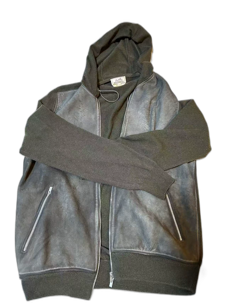 Hermes Hooded Leather Jacket