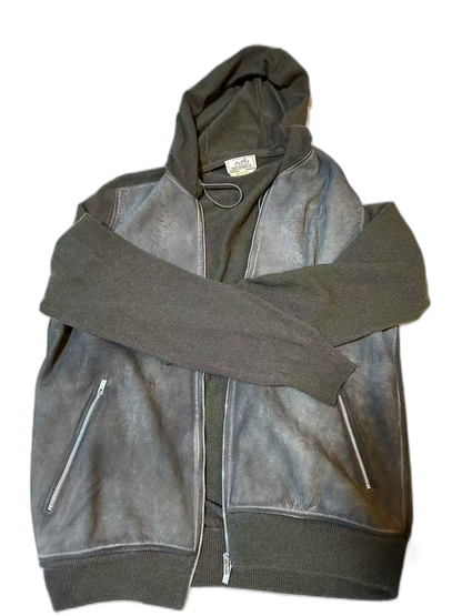 Hermes Hooded Leather Jacket