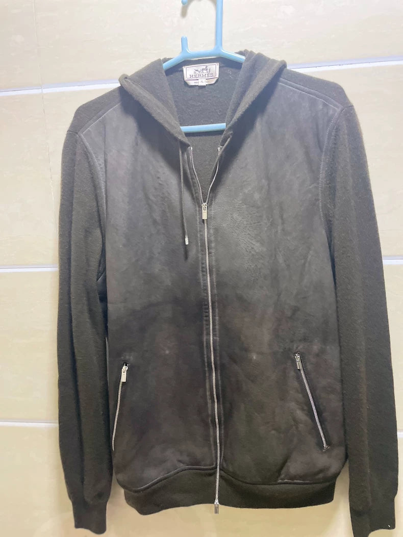 Hermes Hooded Leather Jacket