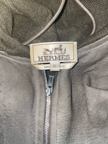 Hermes Hooded Leather Jacket