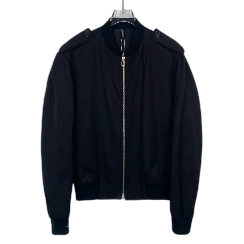 Black Zip-Up Pilot Jacket by Dior