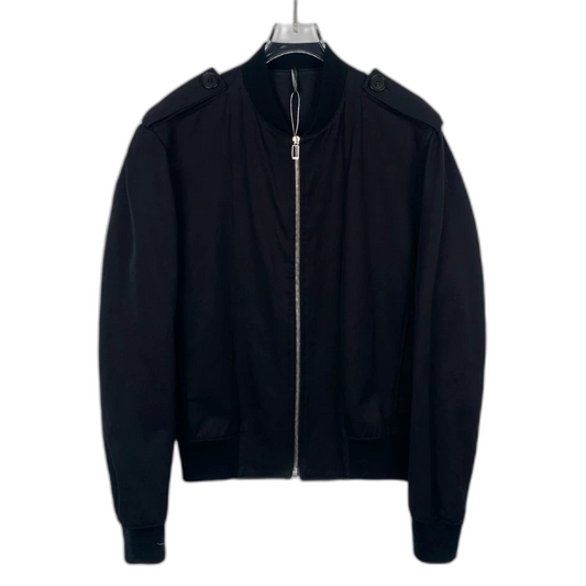 Black Zip-Up Pilot Jacket by Dior
