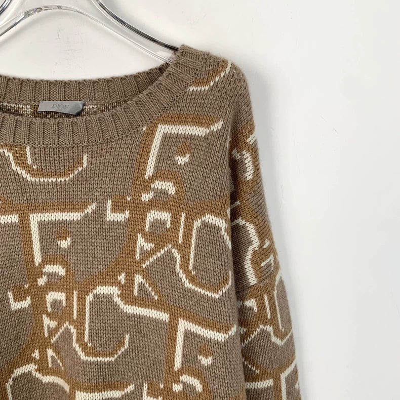 Dior x Travis Scott Brown Logo Sweater