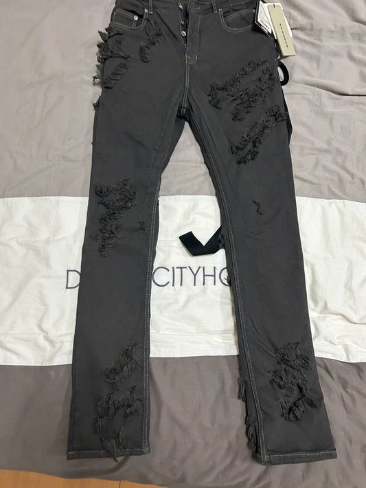 Rick Owens DRKSHDW Distressed Straight Jeans