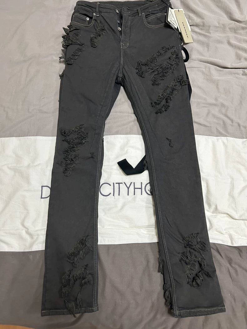 Rick Owens DRKSHDW Distressed Straight Jeans