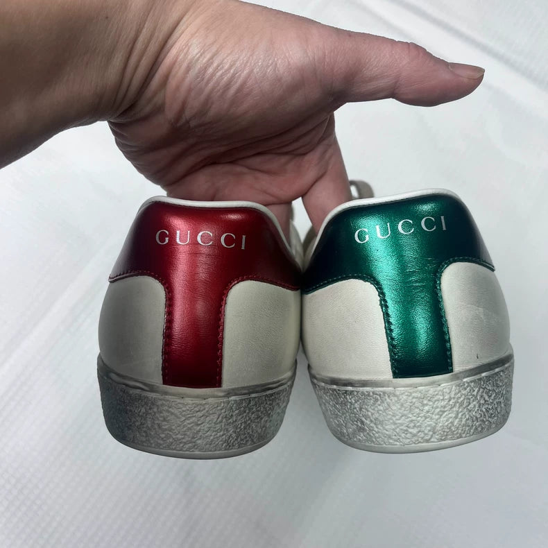 Gucci White Dirty Sneakers Size 8.5