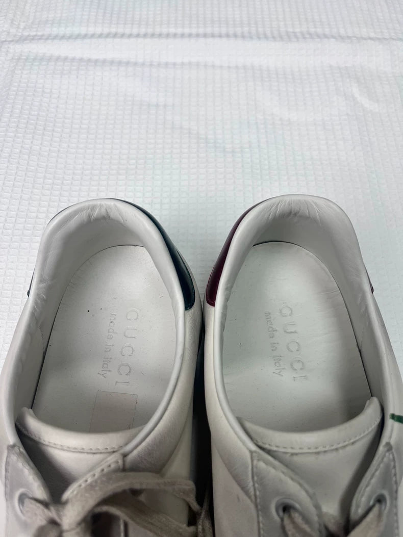 Gucci White Dirty Sneakers Size 8.5