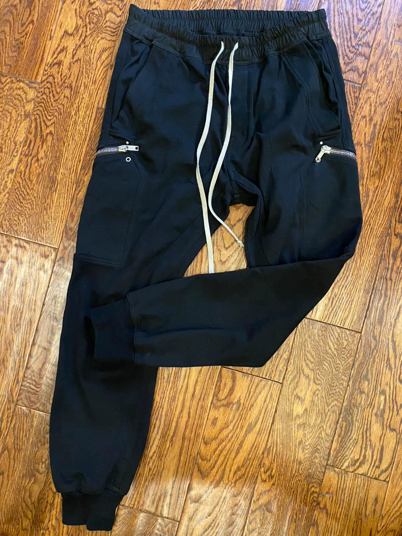 Rick Owens Black Drawstring Jogger Pants