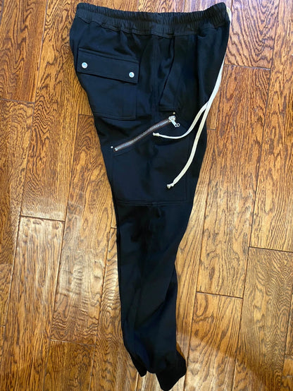Rick Owens Black Drawstring Jogger Pants