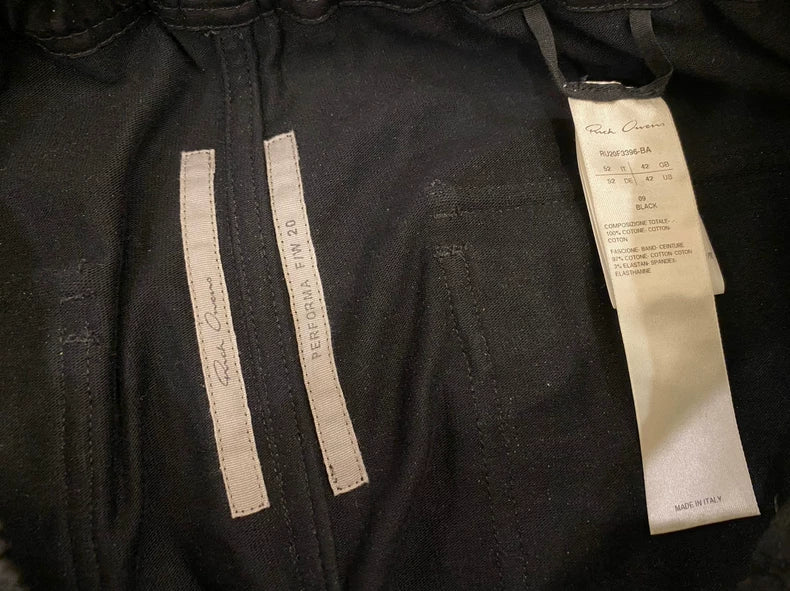 Rick Owens Black Drawstring Jogger Pants