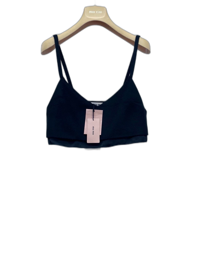 miumiu Black Wool Crop Top