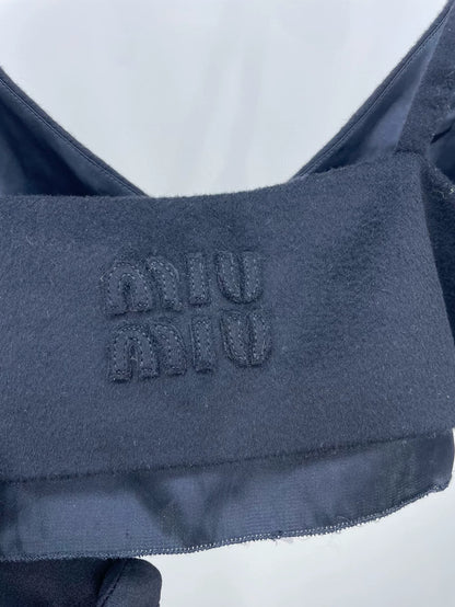 miumiu Black Wool Crop Top