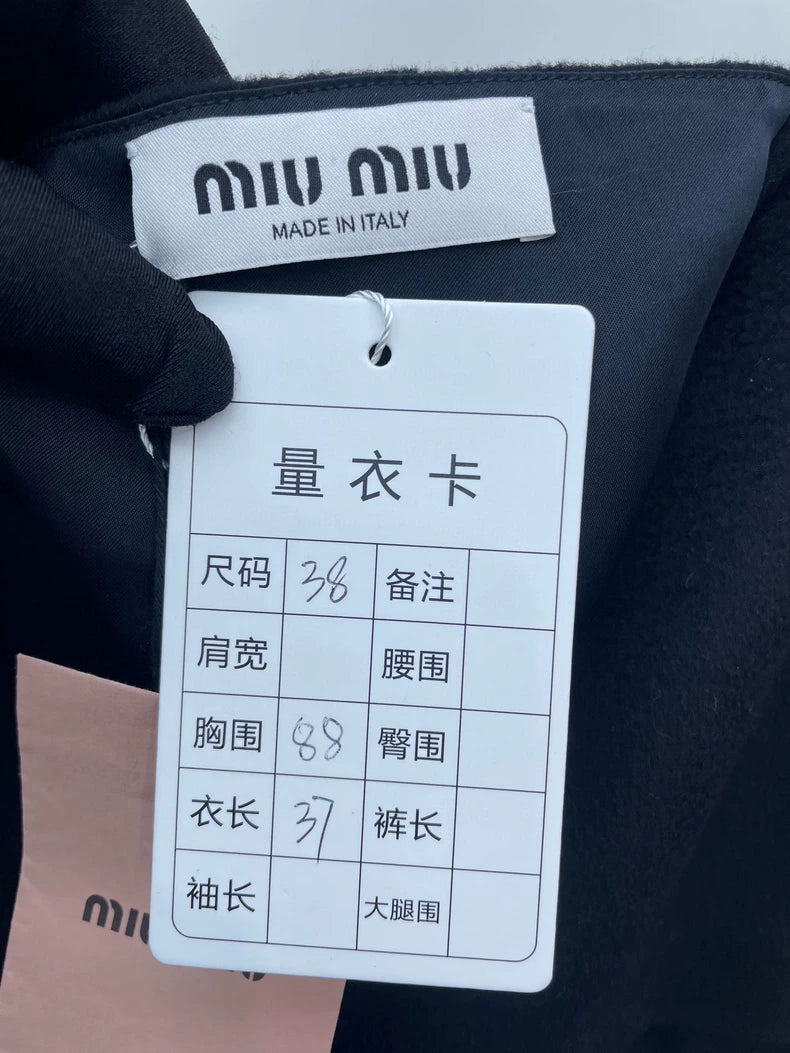 miumiu Black Wool Crop Top