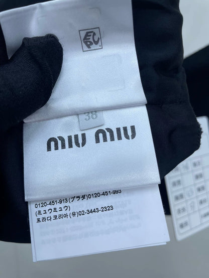 miumiu Black Wool Crop Top