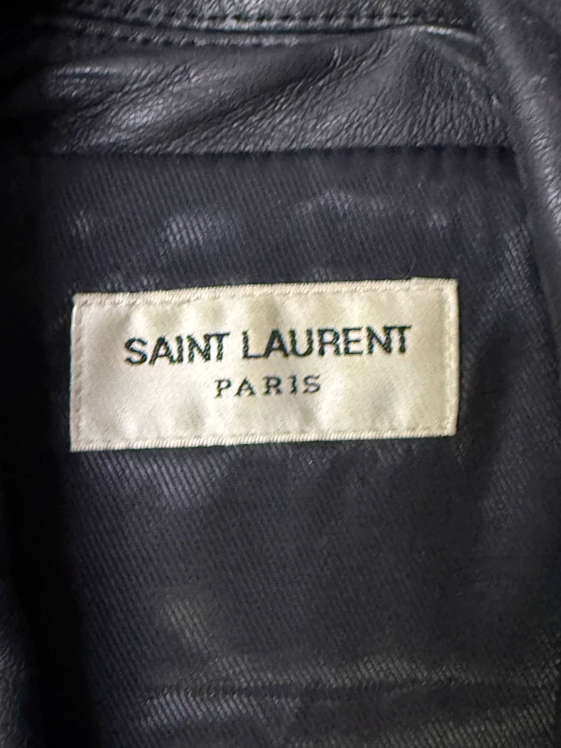 Saint Laurent Black Leather Biker Vest