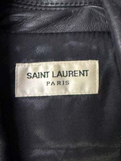 Saint Laurent Black Leather Biker Vest