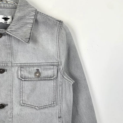 Dior Gray White Jungle Print Denim Jacket