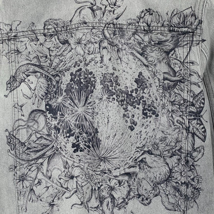 Dior Gray White Jungle Print Denim Jacket