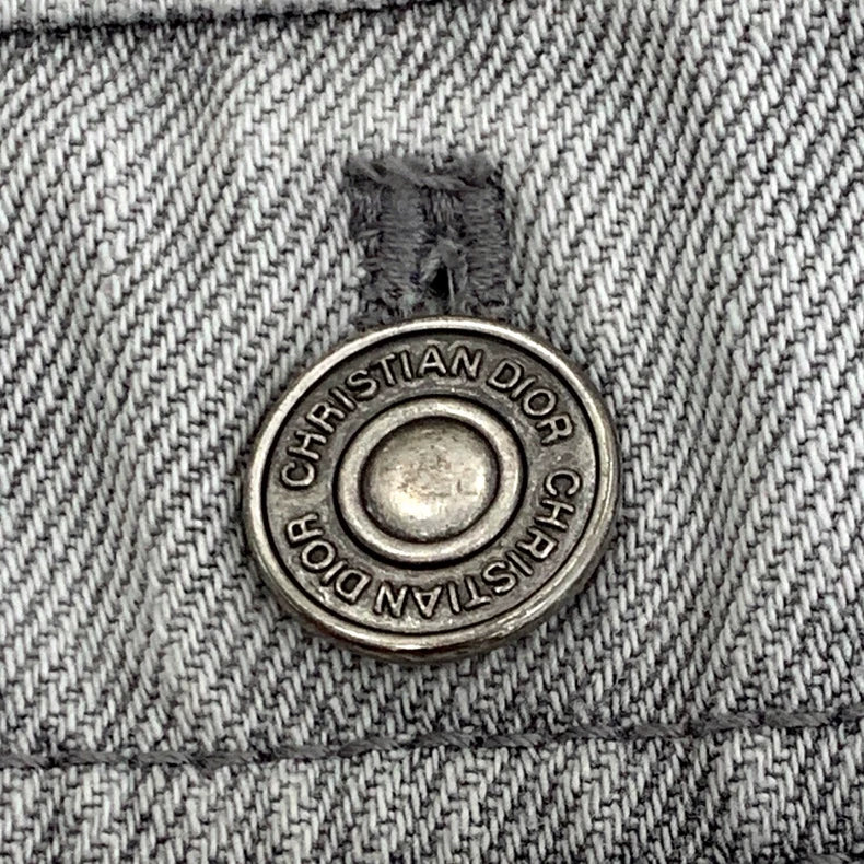 Dior Gray White Jungle Print Denim Jacket