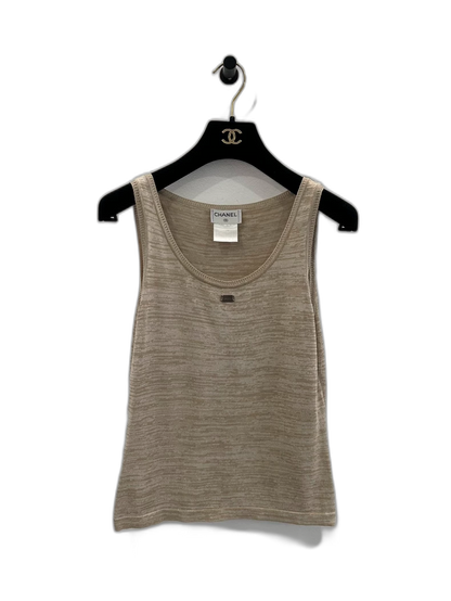 Chanel Beige Knit Sleeveless Tank Top