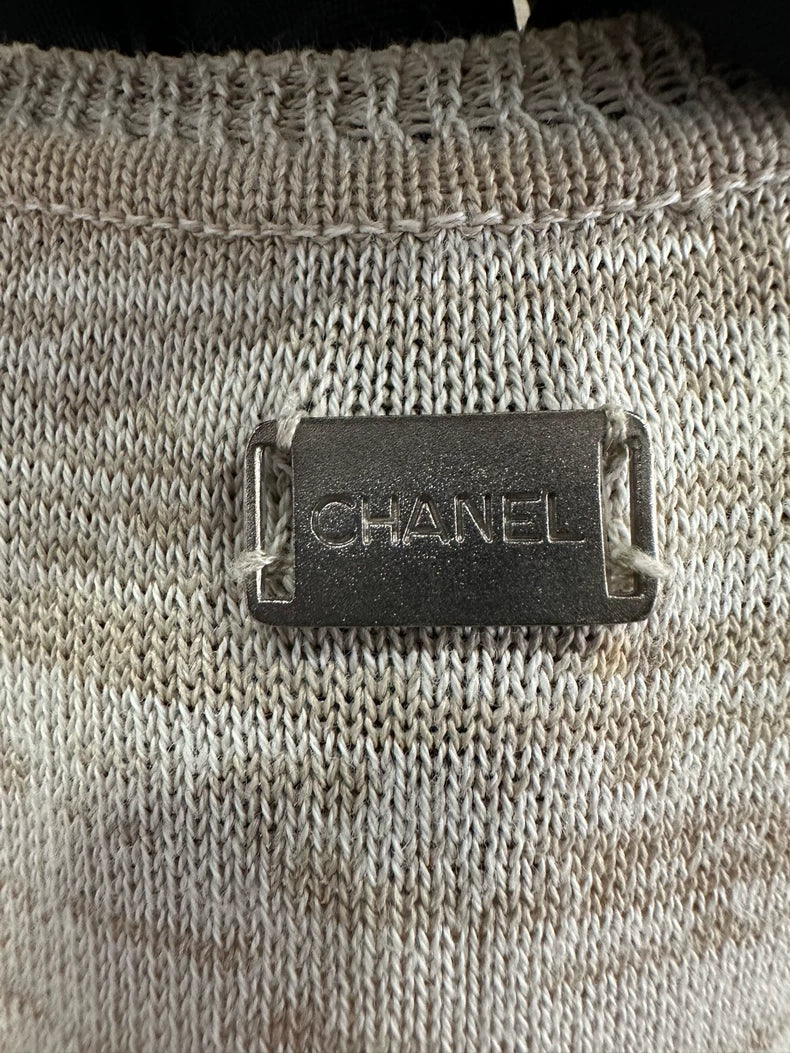 Chanel Beige Knit Sleeveless Tank Top