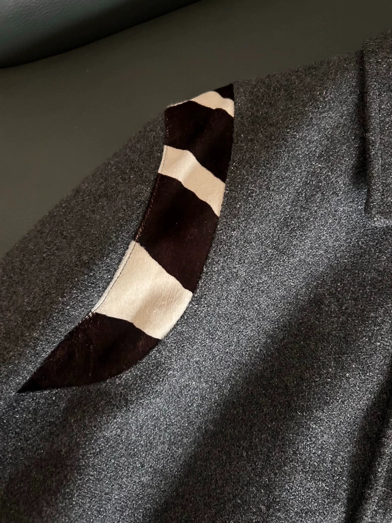 Saint Laurent Zebra Pattern Baseball Jacket