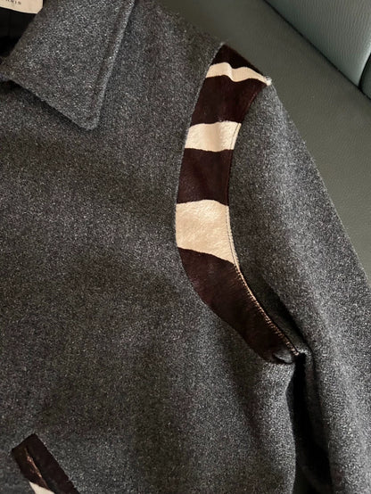 Saint Laurent Zebra Pattern Baseball Jacket