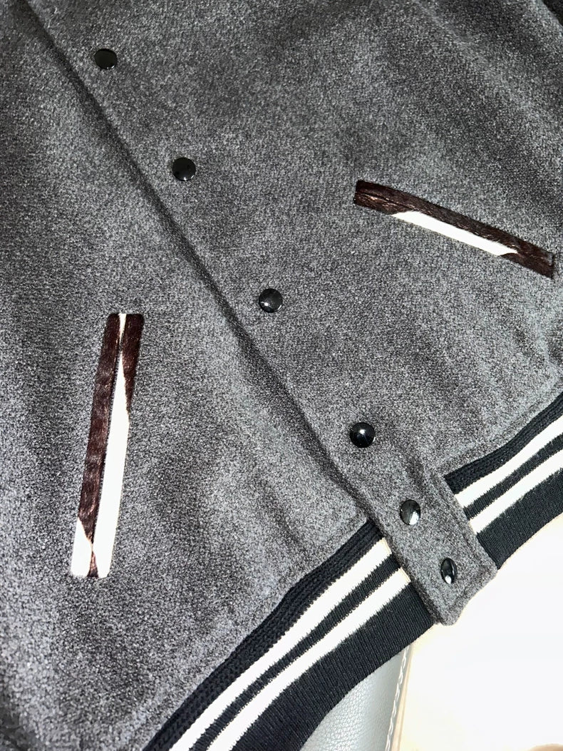 Saint Laurent Zebra Pattern Baseball Jacket