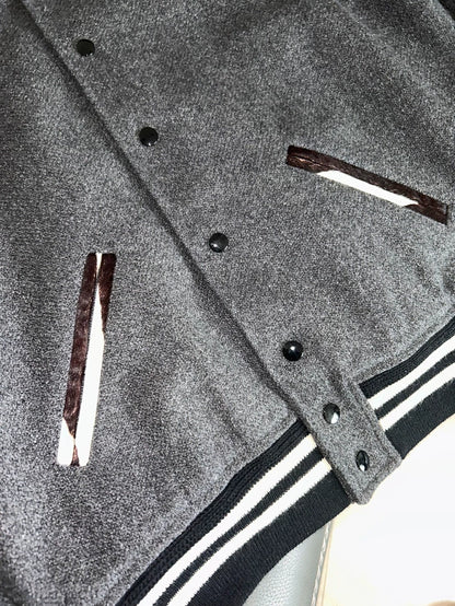 Saint Laurent Zebra Pattern Baseball Jacket