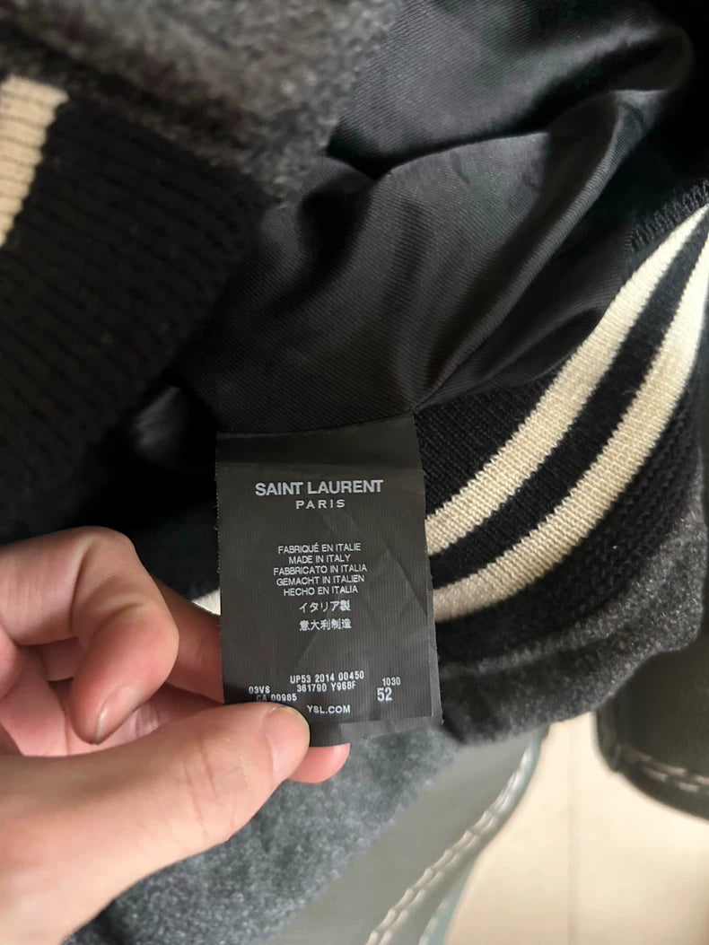 Saint Laurent Zebra Pattern Baseball Jacket