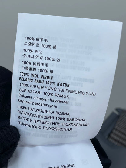 Miimu Check Logo Wool Straight Pants