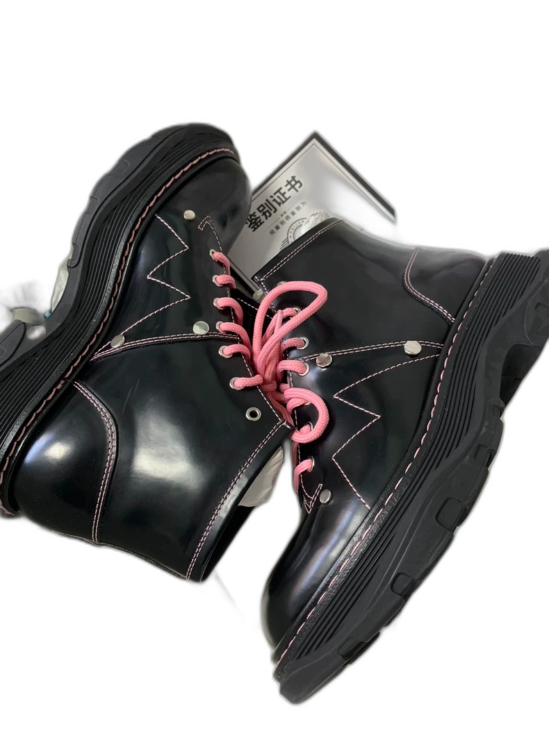Alexander McQueen Black Pink Martin Boots