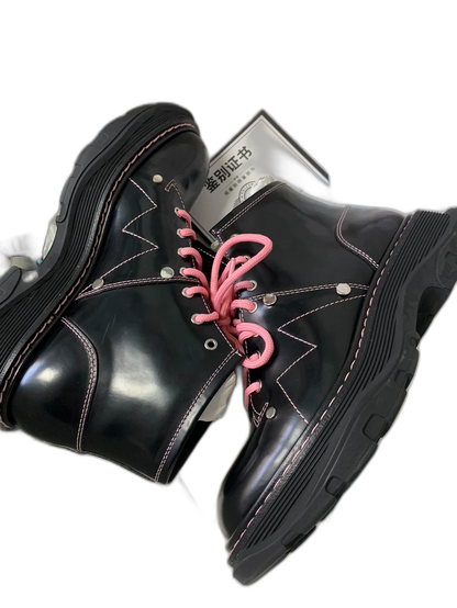 Alexander McQueen Black Pink Martin Boots