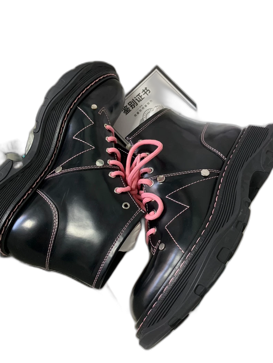 Alexander McQueen Black Pink Martin Boots