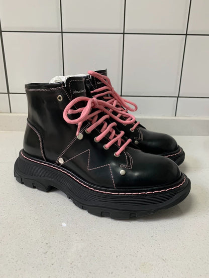 Alexander McQueen Black Pink Martin Boots