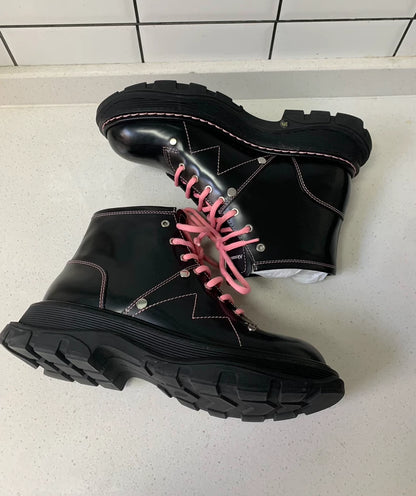 Alexander McQueen Black Pink Martin Boots